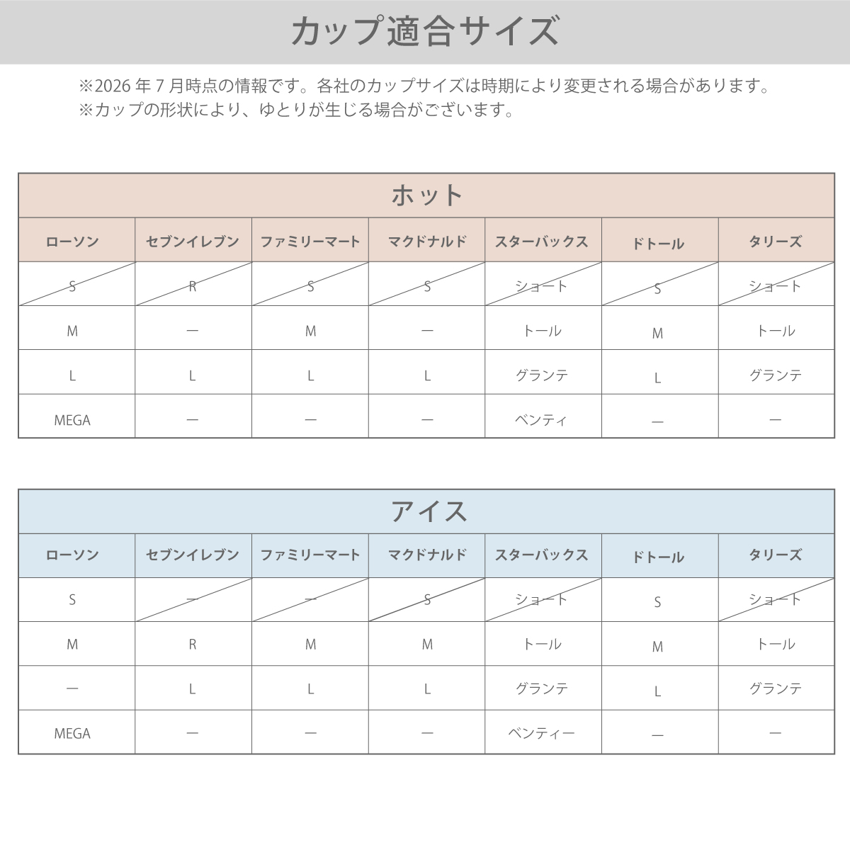サイズ表