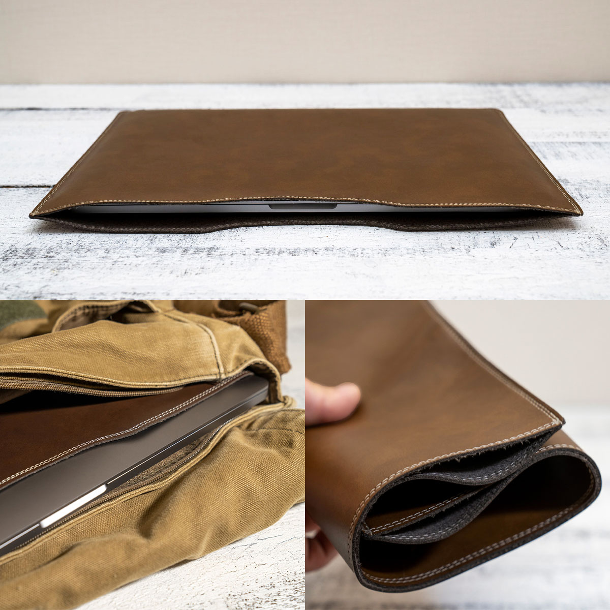 パソコンケース 16インチ スリーブケース レザーケース シンプル MacBook iPad MAC マック Apple アップル 日本製