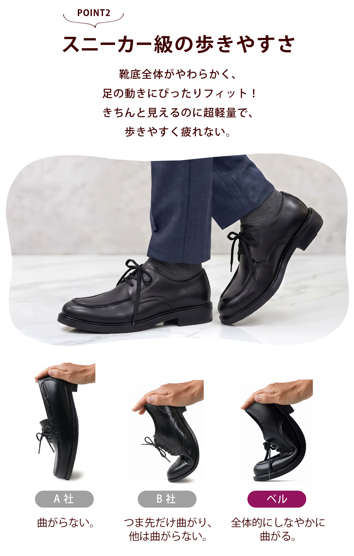 歩きやすい 疲れにくい 痛くない 日本製