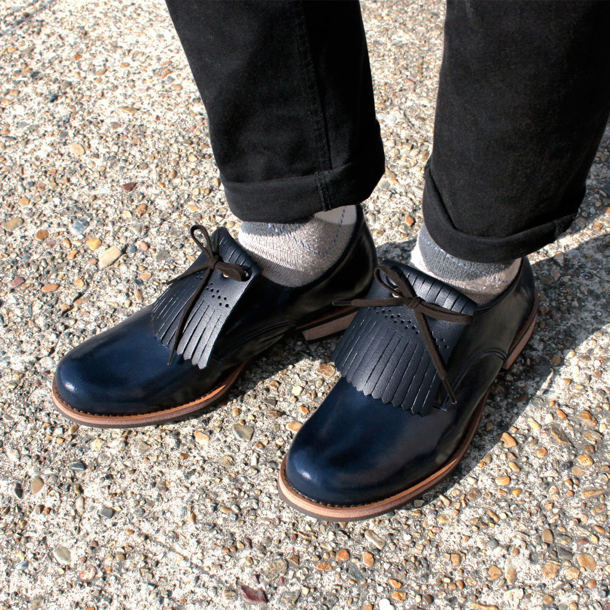 メンズ レースアップシューズ オックスフォードシューズ 紐靴 エナメル 紳士靴 日本製 ROCKS ロックス