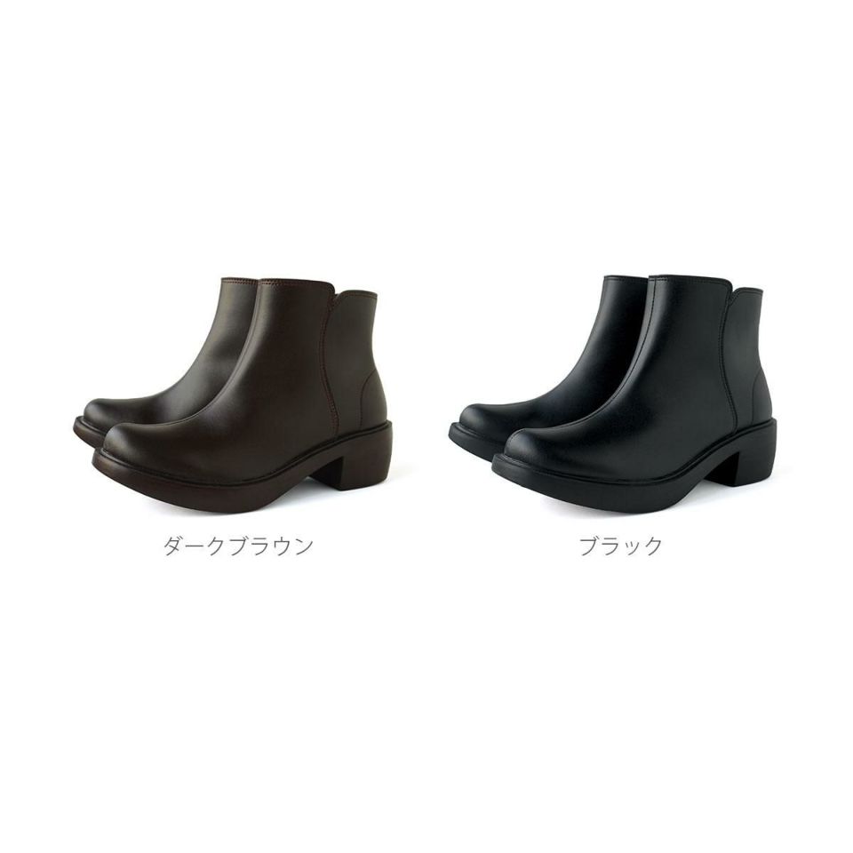 カンペール】本革 レザー ブーツ サイドベルト シンプル 23.0 黒ブラック-
