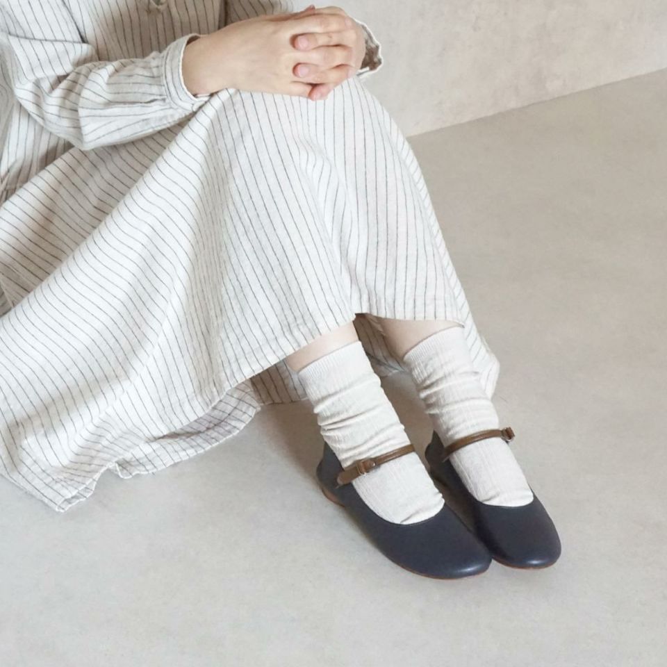 バレエシューズ パンプス 2way ストラップ カジュアル フラット