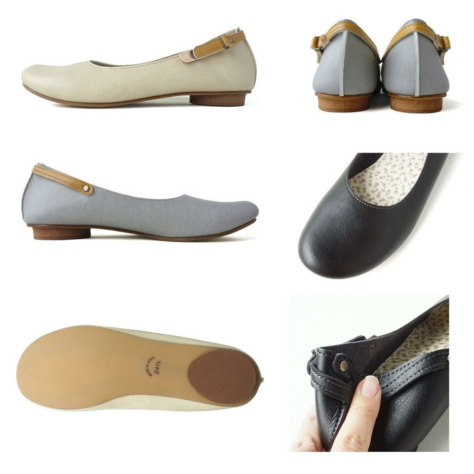 BUENO SHOES ストラップパンプス 23.0 本革 バレエシューズ BUENO SHOES ストラップパンプス 23.0 本革 バレエシューズ 靴