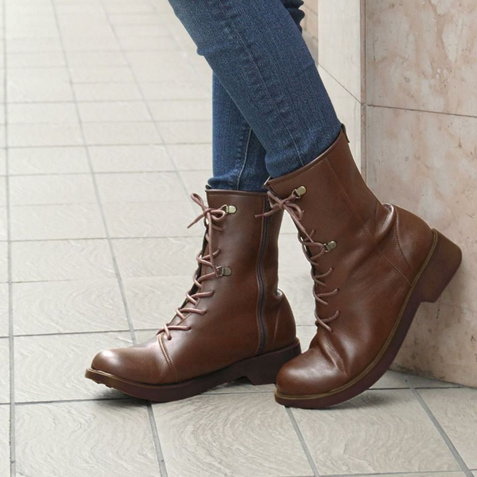 セール】 レースアップブーツ 厚底 ワークブーツ コンフォートシューズ